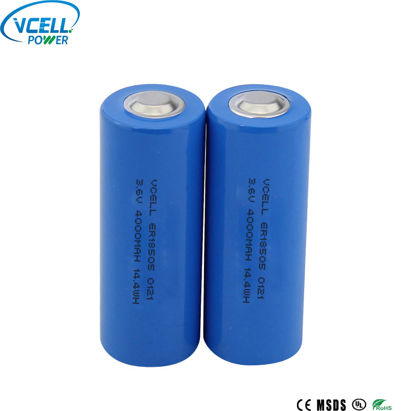 ER18505 3.6V 4000mAh প্রাথমিক Li SOCL2 ব্যাটারি